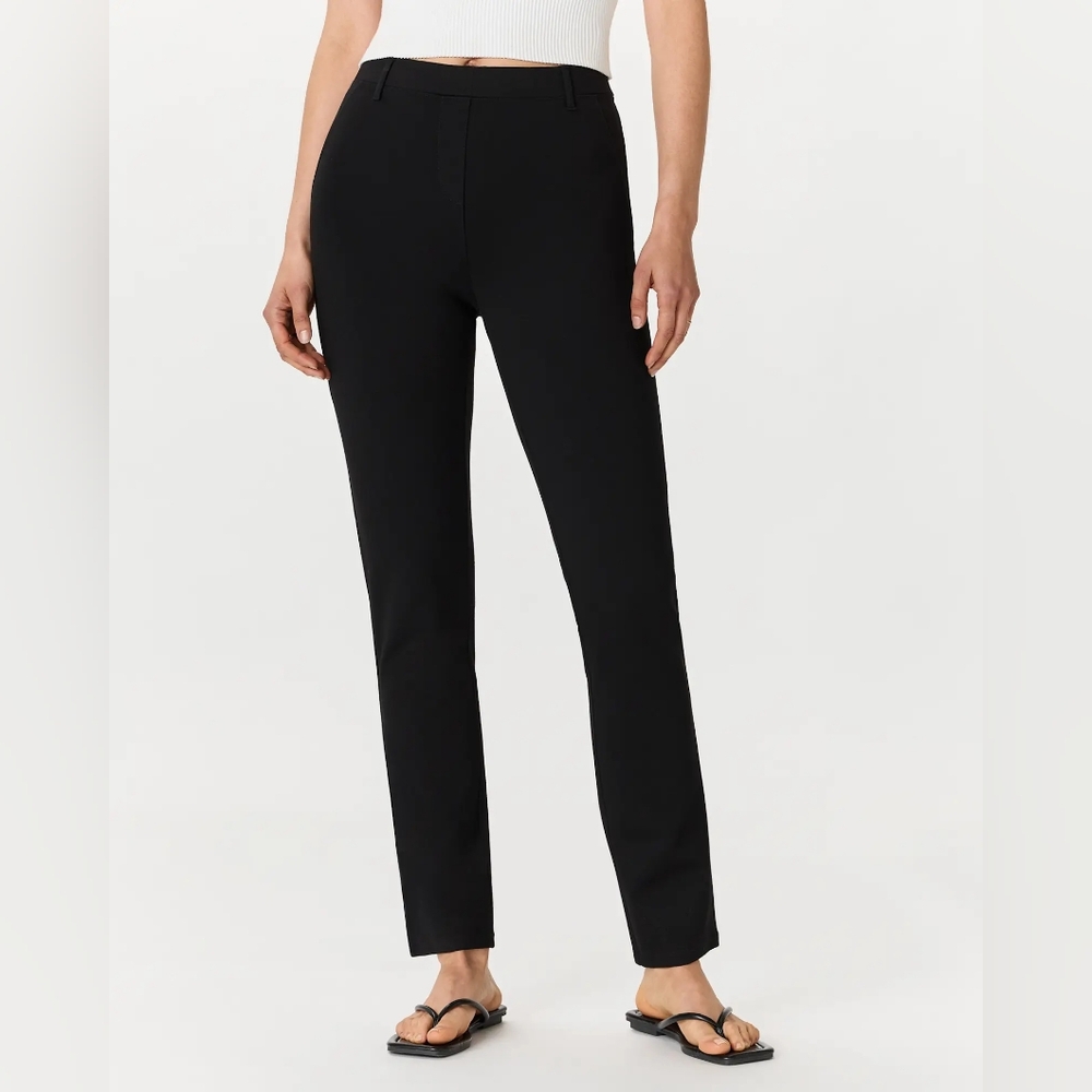 Nwt Quince Ultra Stretch Ponte Straight Leg Pants Petite Small S Black